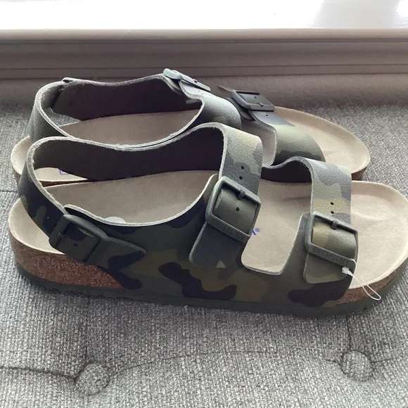 Birkenstock Men's Arizona Birko-Flor Soft Footbed Two-Strap Sandals, size EU 46